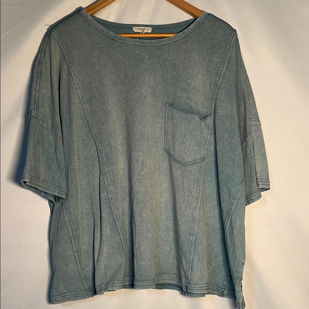 Easel Los Angeles Casual Oversized Blue T-Shirt Medium